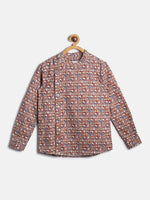 Thumbnail for Manet Ethnic Full Sleeves Printed Shirt - Brown - Distacart