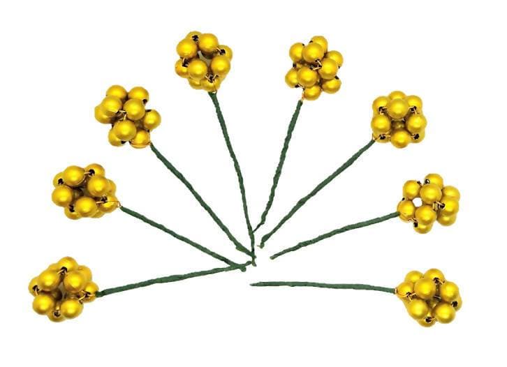 Gold Beaded Hair Brooches