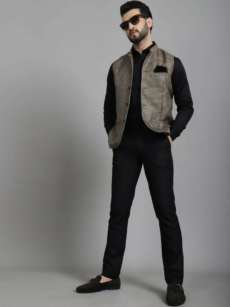 Even Apparels Nehru Jacket With Welt Pockets - Beige - Distacart