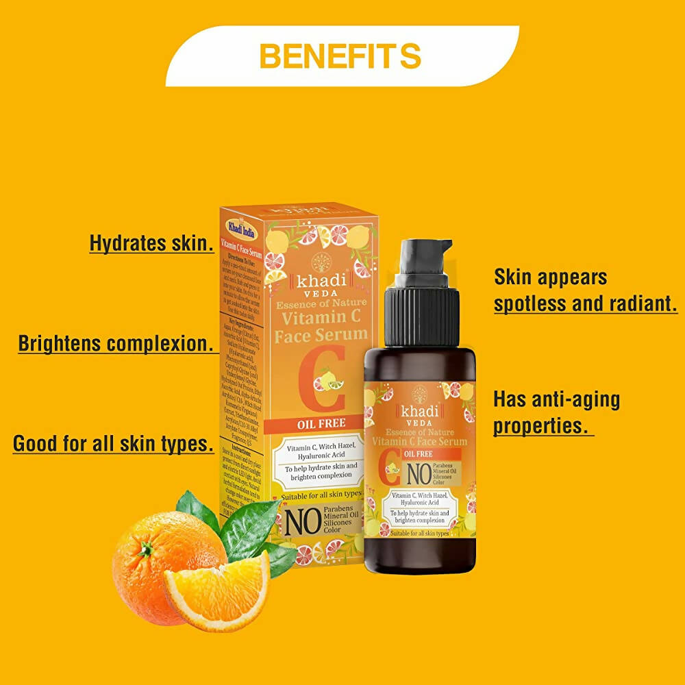 Khadi Veda Vitamin C Face Serum for Skin Brightening - Distacart