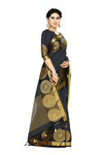 Thumbnail for Mimosa Women's Banarasi Tussar Silk Black Saree - Distacart