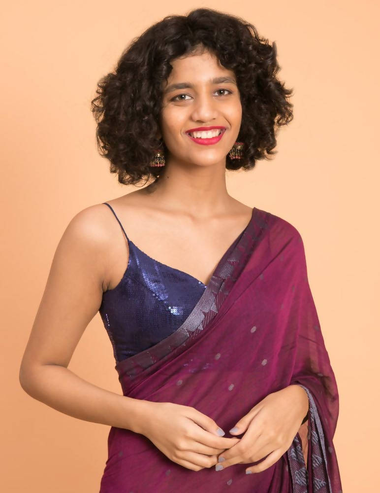 Suta Purple Grey Woven Design Saree With Tasseled Pallu - Distacart