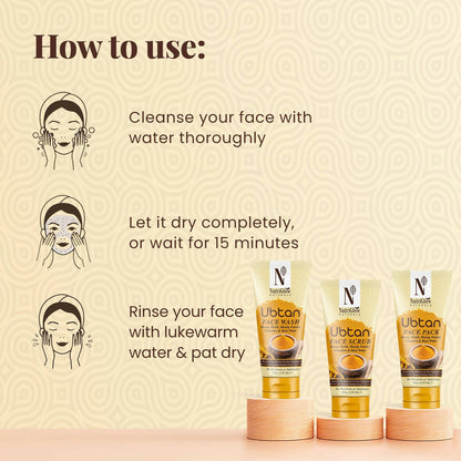 NutriGlow NATURAL'S Ubtan Face & Body Pack with Haldi & Chandan - Distacart