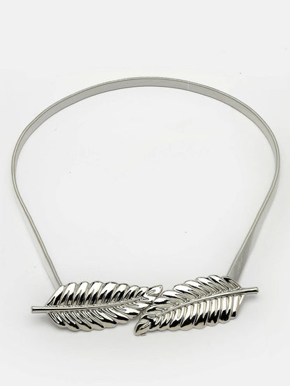 NVR Women Circular Silver Plated Stretchable Metal Belt - Distacart