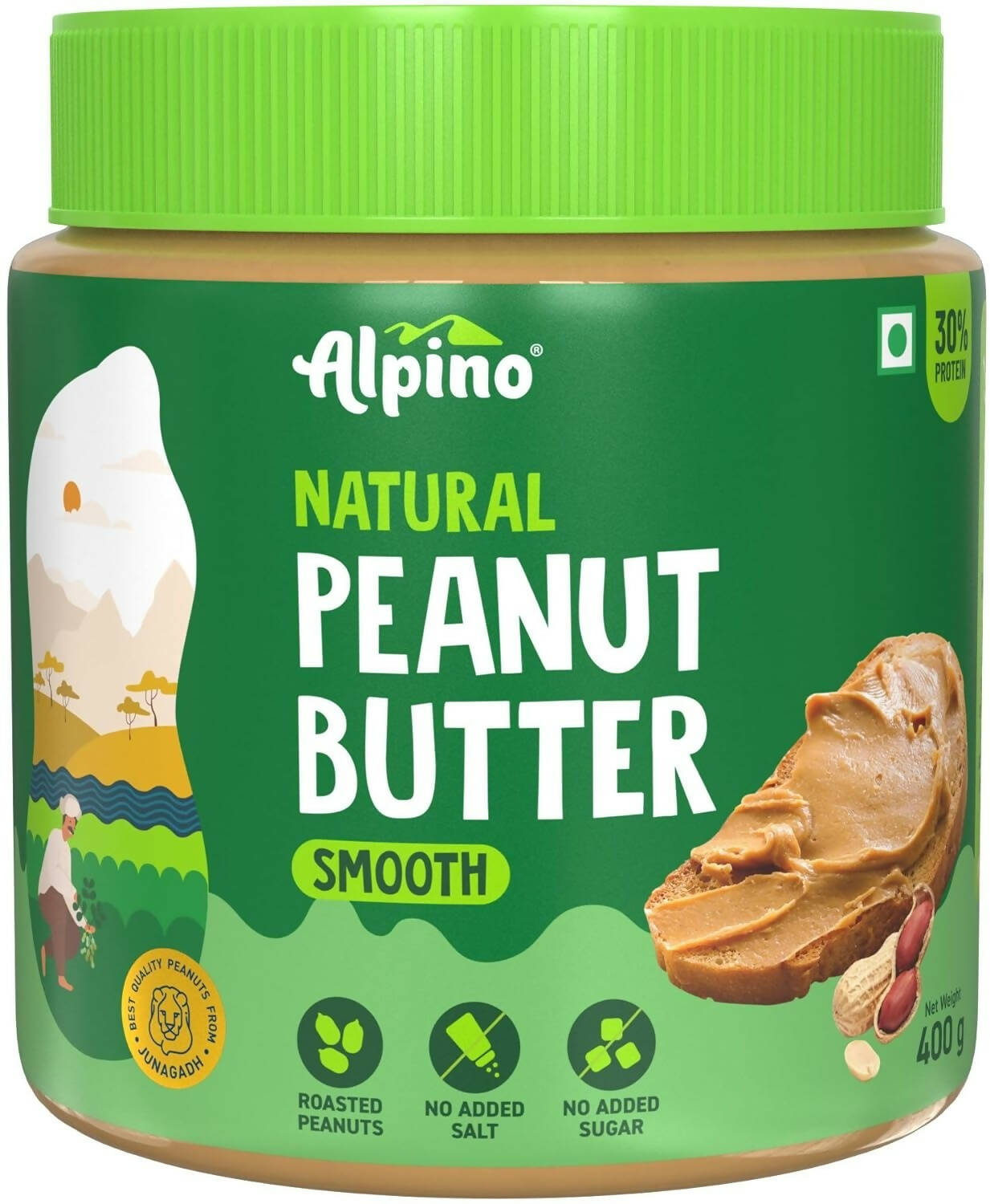 Alpino Natural Peanut Butter Smooth Unsweetened - Distacart
