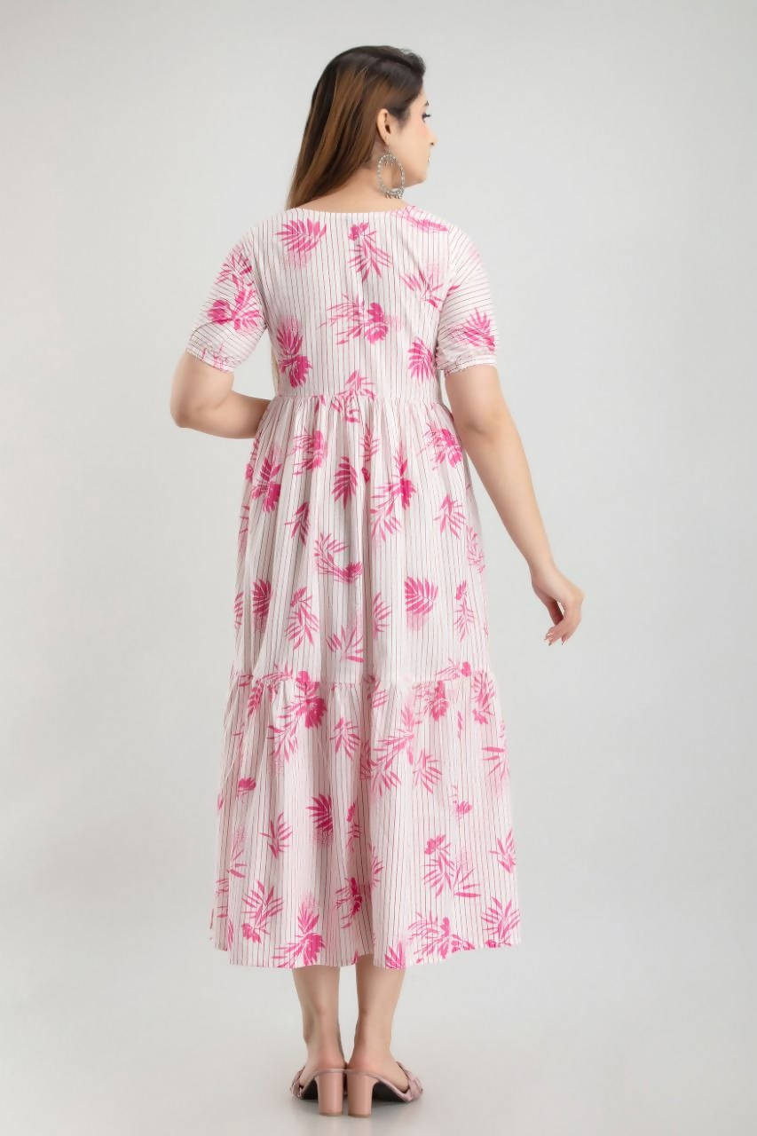 Vamika White Rayon Printed Party/Casual Wear Beautiful Kurti