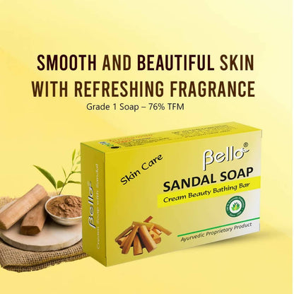 Bello Herbals Sandal Soap Cream Beauty Bathing Bar - Distacart