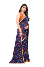 Thumbnail for Vamika Ethnic Fire Blue Printed With Lace Saree - Distacart