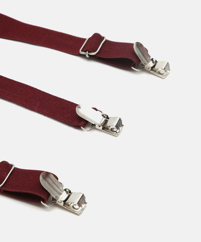 Manet Boys Solid Suspenders - Maroon - Distacart