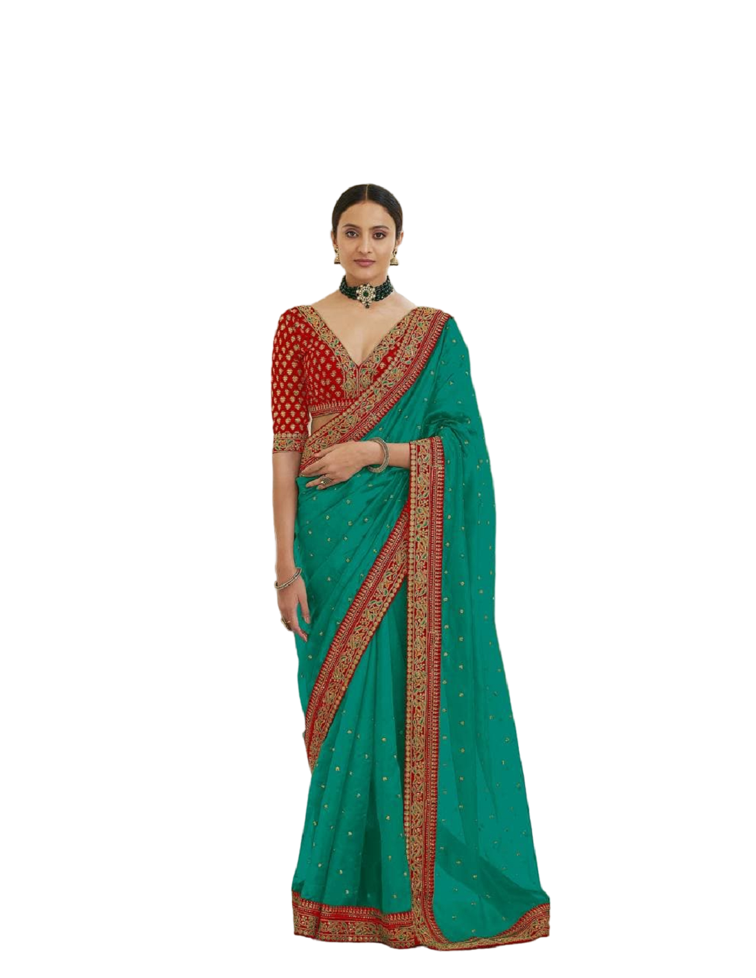 Vamika Sky Royal Vichitra Silk Sequins,Coding And Thread Multi Work And Havy Work Border Saree - Distacart