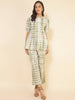 Janasya Women's Off White Cotton Tie & Dye Casual A-line Co-ords - Distacart