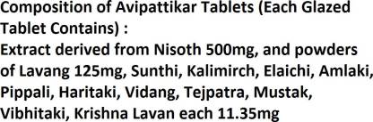 Dabur Avipattikar Tablets (Pack of 2) ingredients