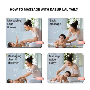 Dabur Lal Tail - Ayurvedic Baby Massage Oil How To Use