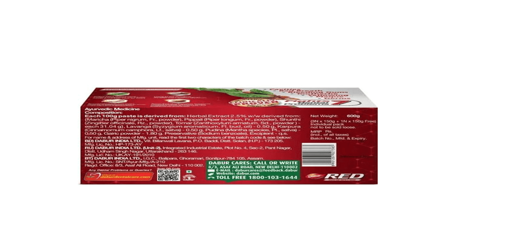 Dabur Red Paste composition