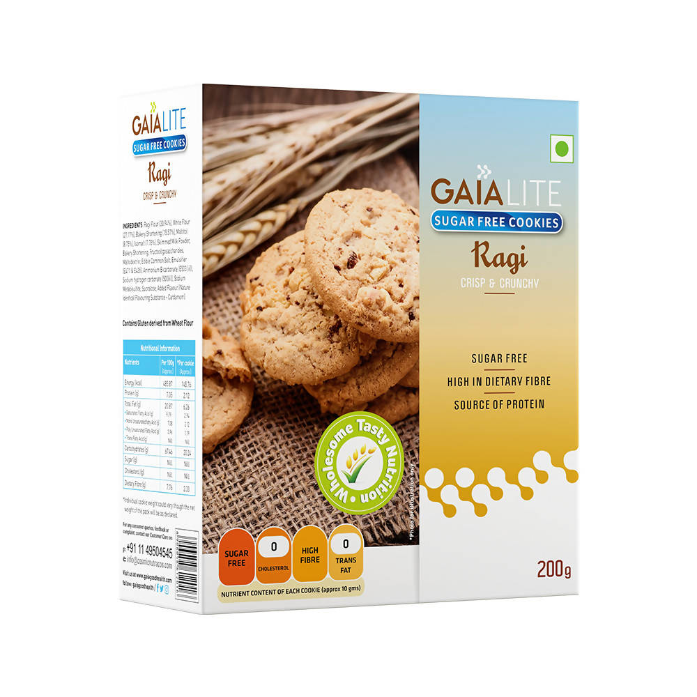 Gaia Lite Sugar Free Ragi Cookies - Distacart