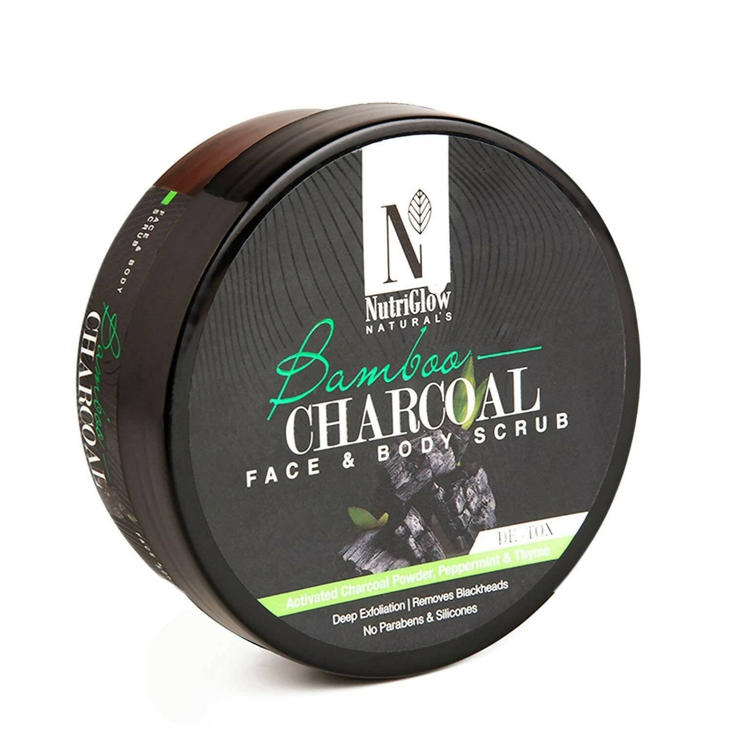 NutriGlow NATURAL'S Bamboo Charcoal Face & Body Scrub - Distacart