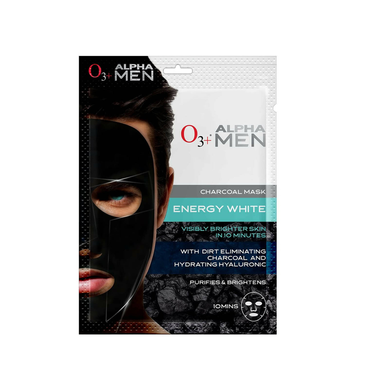 Professional O3+ Alpha Men Energy White Charcoal Face Sheet Mask - Distacart