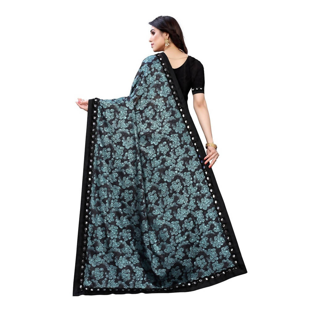 Vamika Black Lycra Designer Saree