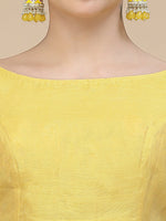 Thumbnail for Yellow Silk Blend Woven Design Saree With Unstitched Blouse Piece - Aloki - Distacart