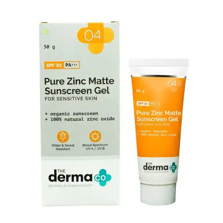 The Derma Co Pure Zinc Matte Sunscreen Gel for Sensitive Skin
