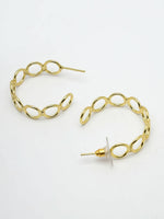 Thumbnail for NVR Women Gold-Plated Contemporary Half Hoop Earrings - Distacart
