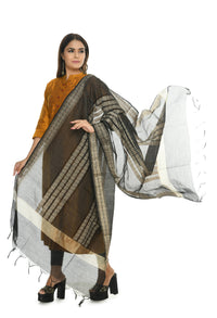 Thumbnail for Mominos Fashion Moeza Handloom Cotton Black Dupatta For Women - Distacart