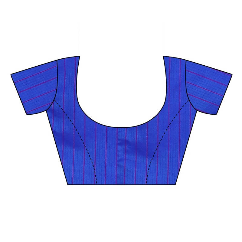 Vamika Royal Blue Cotton Silk Weaving Saree (Binita Royal Blue) Blouse