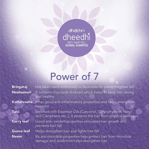Dhathri Ayurveda Dheedhi Anti-Hairfall Herbal Shampoo Ingredients 