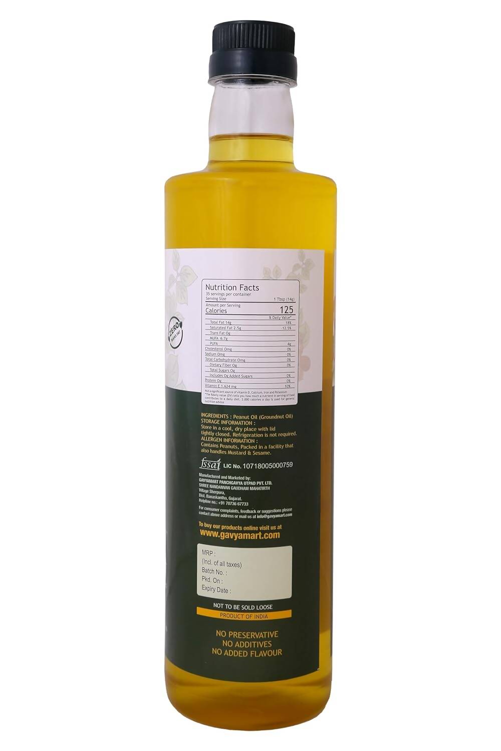 Gavyamart Wood Pressed Groundnut Oil - Distacart