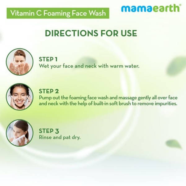 Mamaearth Vitamin C Foaming Face Wash Direction for Use