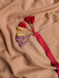Thumbnail for Suta Beige Solid Mul Cotton Saree - Distacart