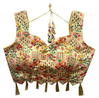 Thumbnail for Vamika Beautiful Brown Banglori Silk Digital Print And Embroidery Blouse - Distacart