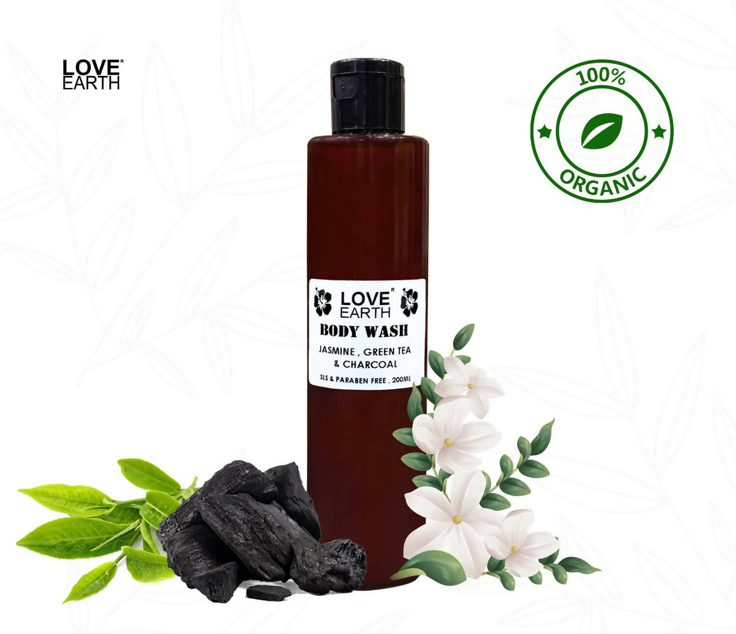 Love Earth Body Wash Jasmine, Green Tea & Charcoal - Distacart