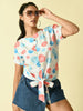 Myshka Women's White Floral Printed Top - Distacart