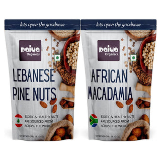 Paiya Organics Lebanese Pine Nuts + African Macadamia Nuts Combo - Distacart