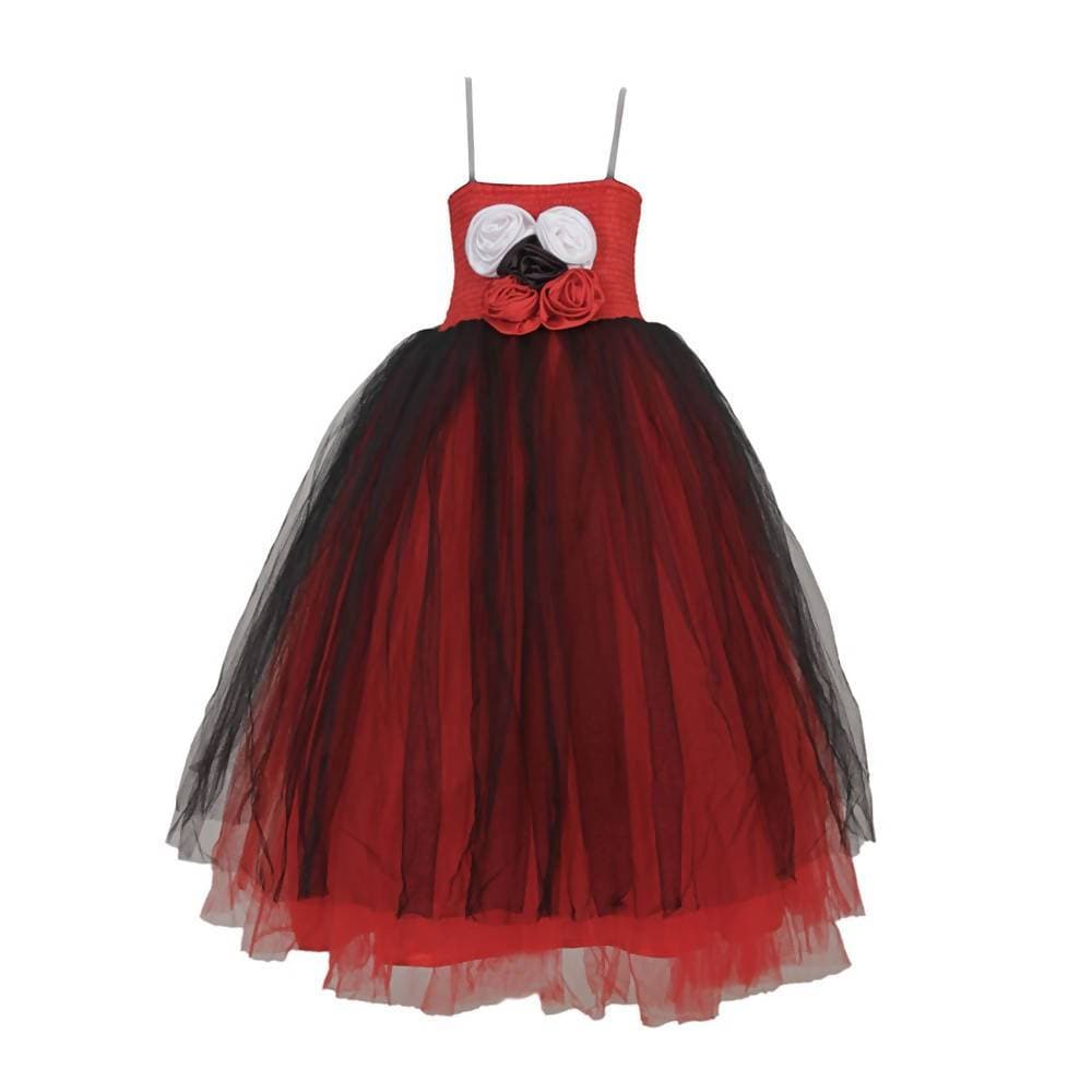 Asmaani Baby Girl Multi-Color Satin A-Line maxi Full Length DRess (AS-DRESS_220252) - Distacart