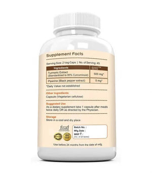 Ramini Bio Nutrition Curcumin Piperine 500mg Veg Capsules - Distacart
