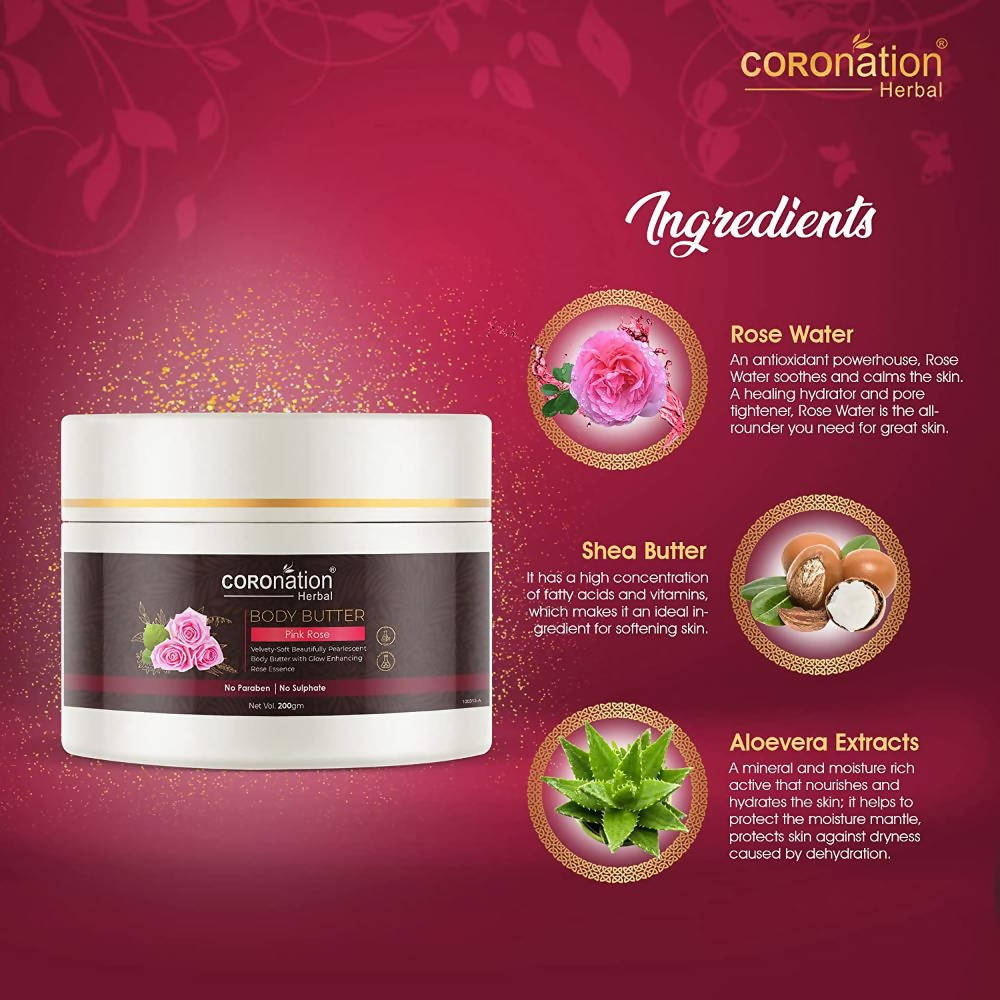 Coronation Herbal Pink Rose Body Butter - Distacart