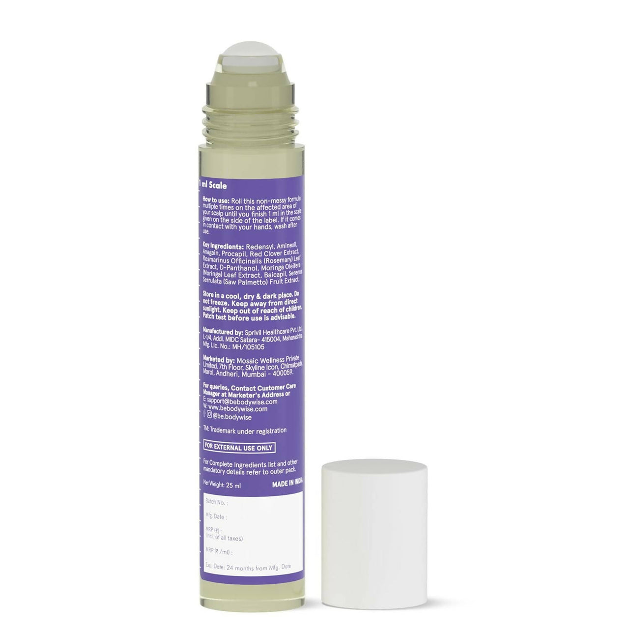 BeBodywise Rosemary Hair Growth Serum (Roll On) - Distacart