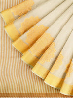 Thumbnail for Mimosa Women's Off White Linen Blend Kasavu Saree - Distacart