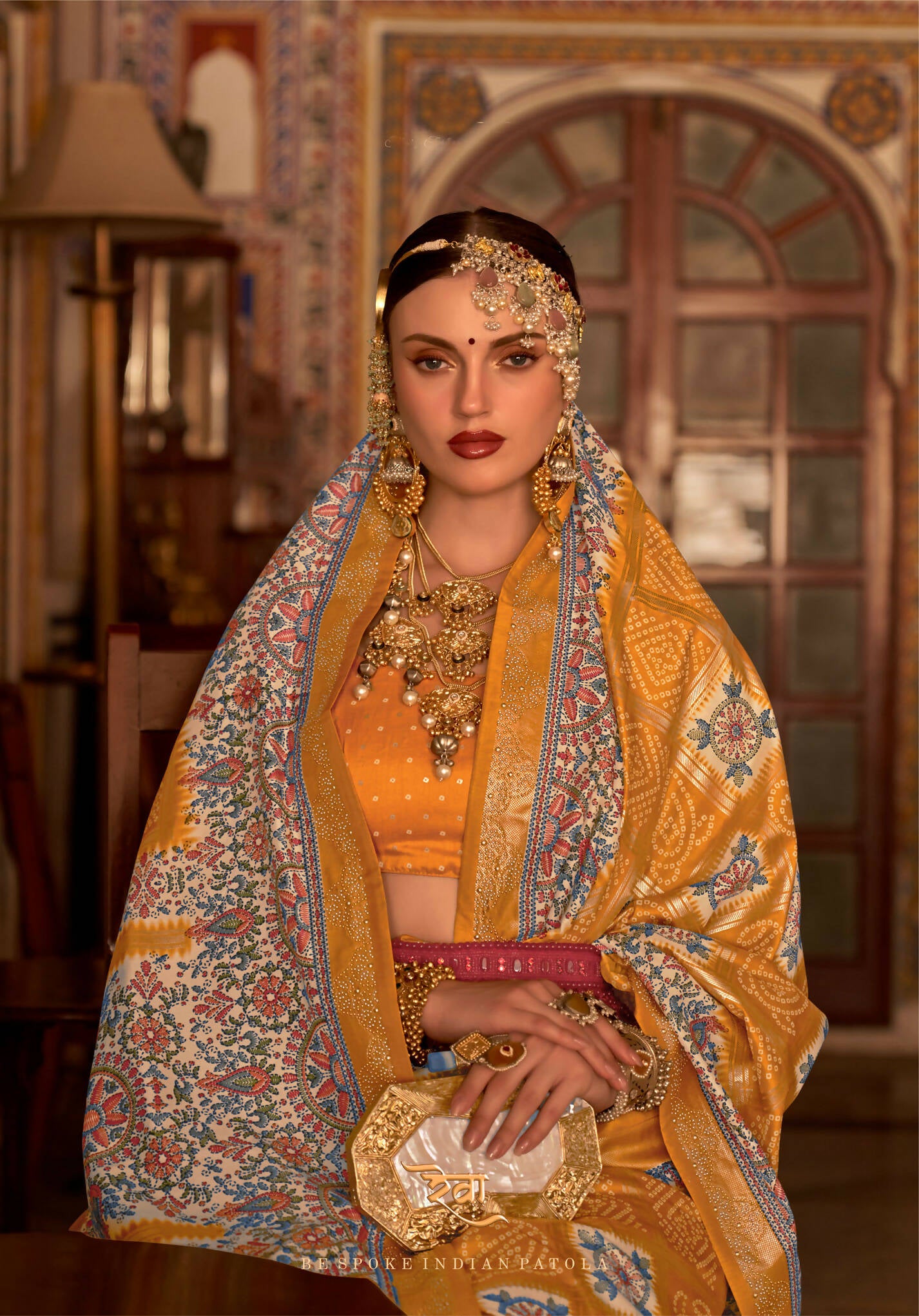 Hot Mustard P V Silk Digital Print, Zari Work Printed Saree - Rewaa Parampara - Distacart