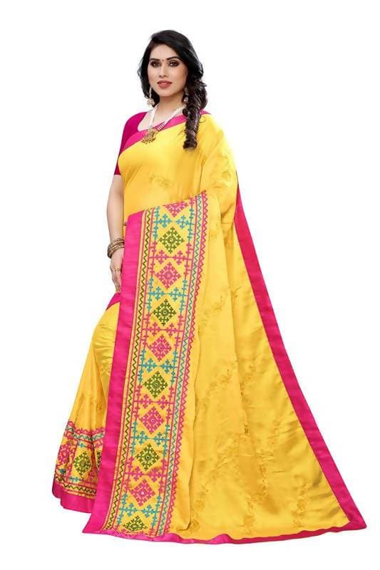 Vamika Yellow Chiffon Emboridered Saree (SUIDHAGA YELLOW)