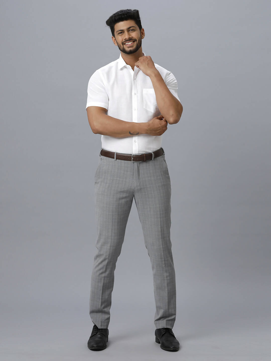 Ramraj Cotton Mens Half Sleeve White Shirt Plus Size - Justice White - Distacart