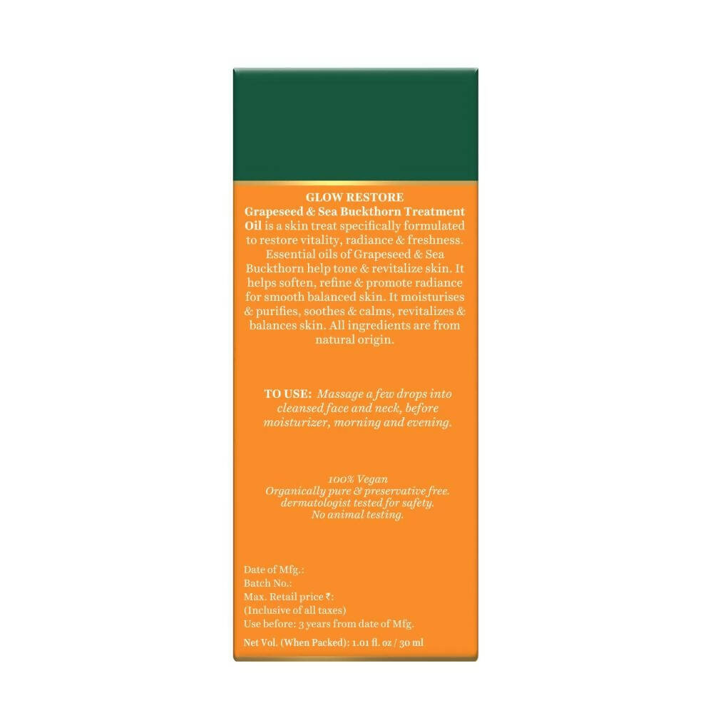 Biotique Glow Restore Grapeseed & Sea Buckthorn Treatment Oil - Distacart