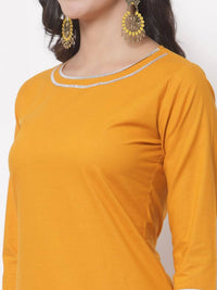 Thumbnail for Myshka Trendy Women's Cotton 3/4 Sleeve Round Neck Casual Kurta Pant Dupatta Set
