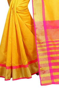 Thumbnail for Vamika Yellow Cotton Silk Weaving Saree (MASTANI WAEVING SAREE) - Distacart