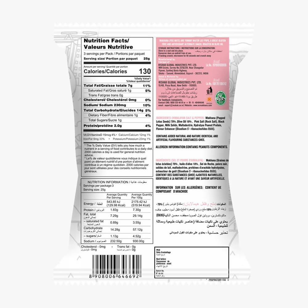 Mr. Makhana Super Snack Himalayan Salt & Pepper