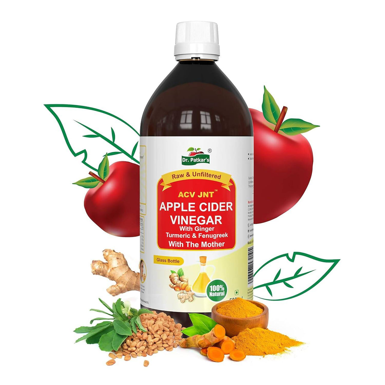 Dr. Patkar's - Apple Cider Vinegar with Ginger, Turmeric & Fenugreek - Distacart