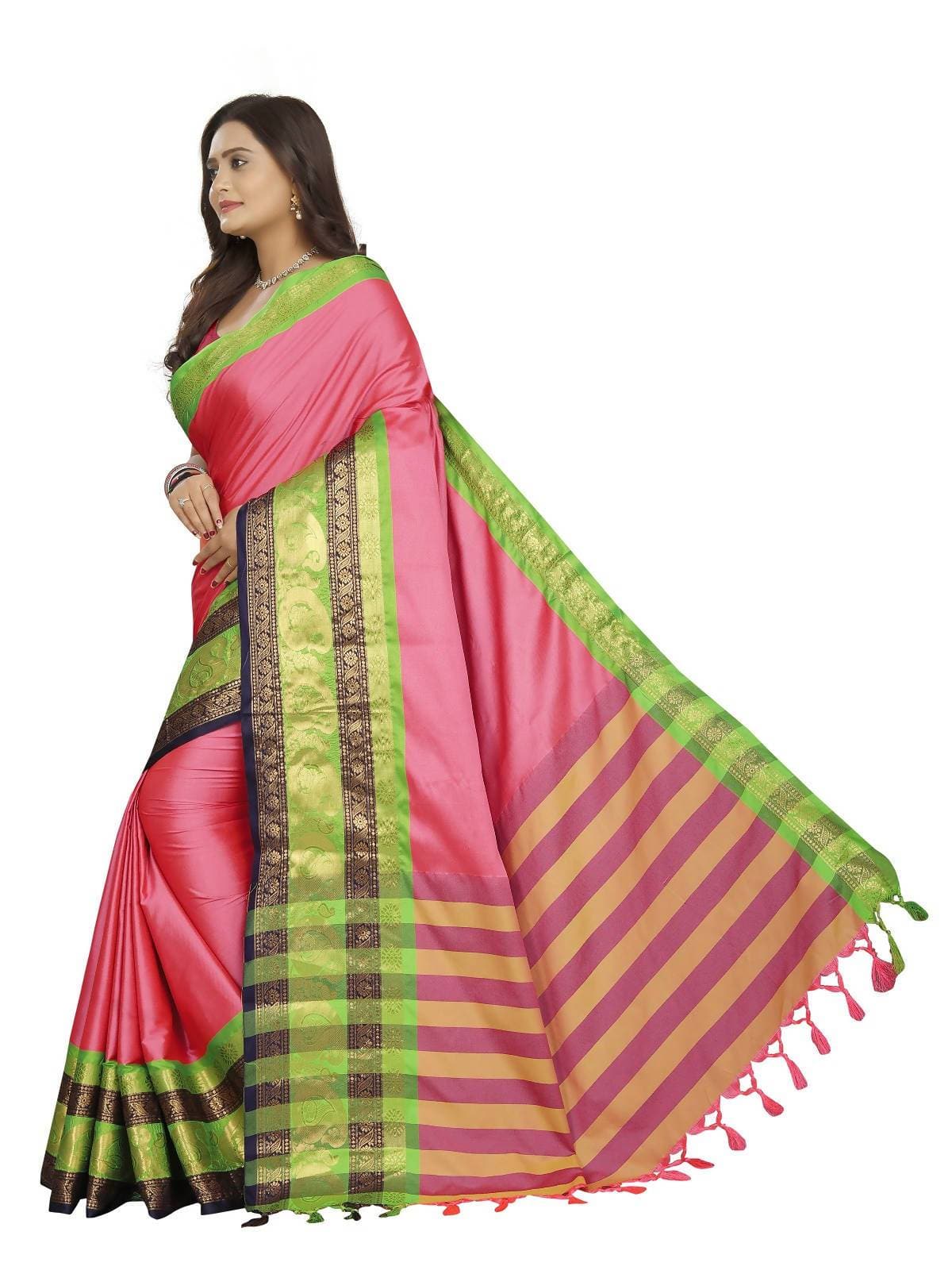 Vamika Banarasi Silk Pink Weaving Saree