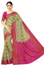Thumbnail for Mimosa Women's Patola Style Art Silk Green Saree - Distacart